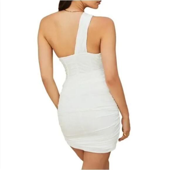 House Of CB Dress Large Clementine Cut Out Asymmetric White Mini Chic Party Sexy - Picture 4 of 14